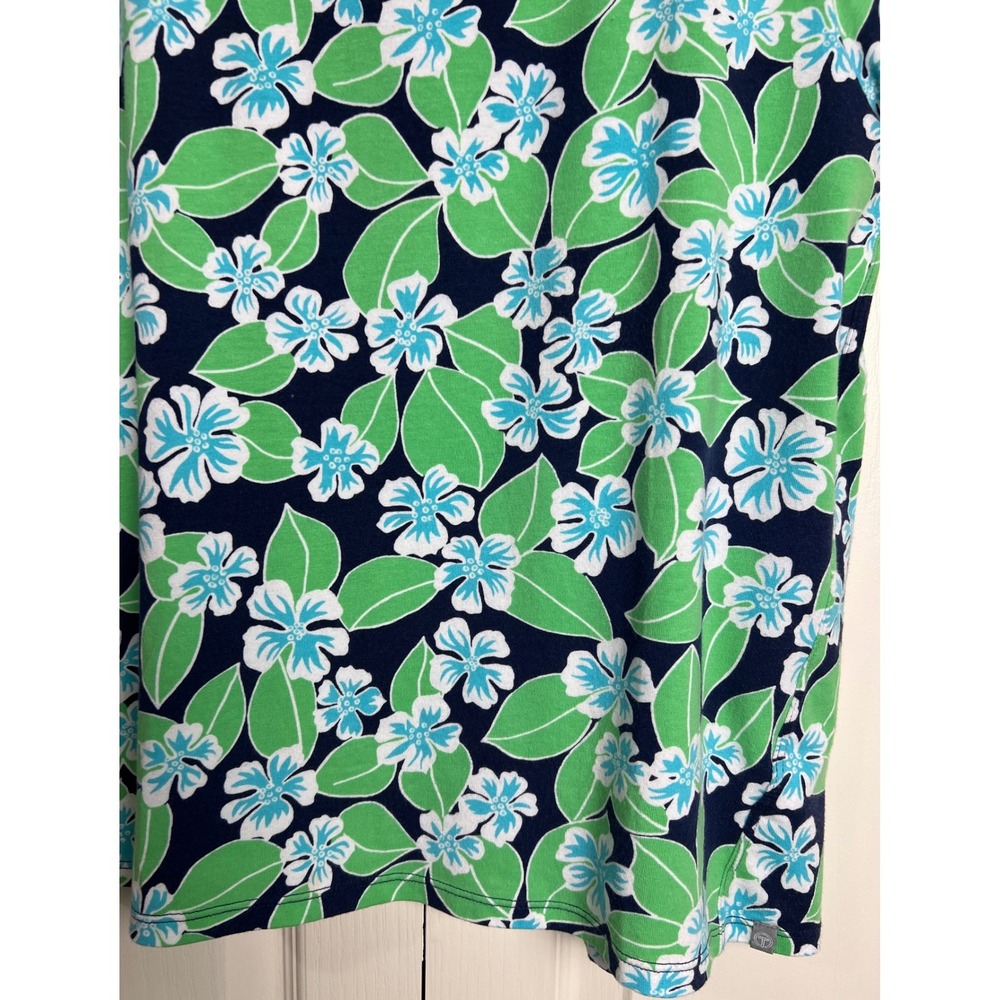 Talbots T by Talbots Top Womens MP Blue Green Floral Strappy Back Activewear E02 - Picture 9 of 14